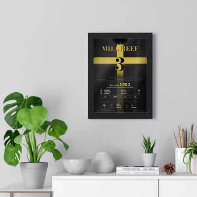 Mill Reef Prix de l'Arc de Triomphe 1971 Horse Racing Poster - Record Time Silks Print framed on a living room wall