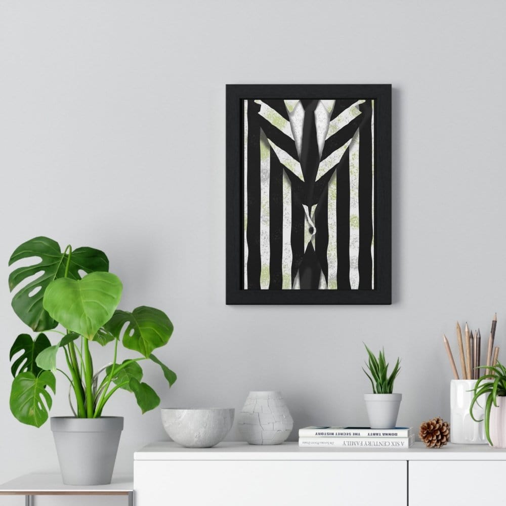 Framed Minimalist Beetlejuice movie poster close-up