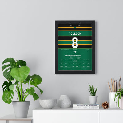 Northampton Saints PREM Rugby Final 2026 Poster - Henry Pollock 8 Twickenham Print framed on a living room wall