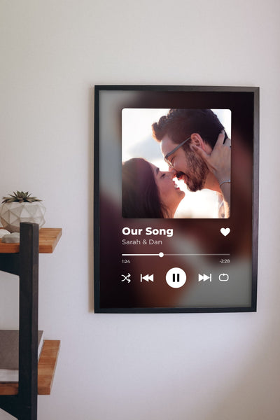 Personalised Now Playing Print - Lifestyle - hanging on a living room wall