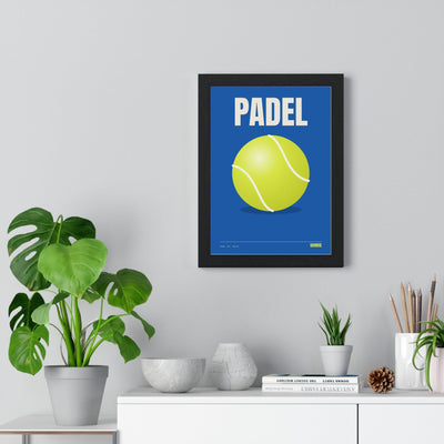Padel Ball print framed on a living room wall