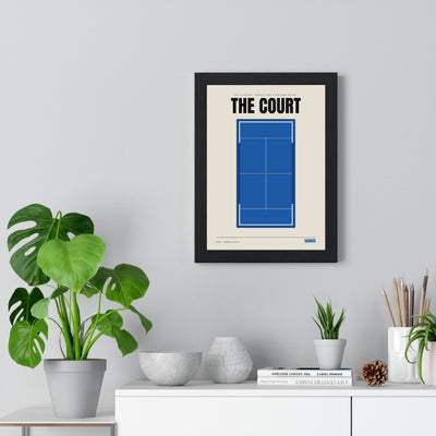 Padel Court print framed on a living room wall