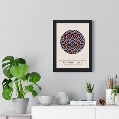 Penrose Tiling print framed on a living room wall
