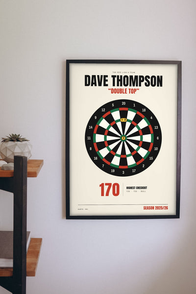 Personalised Darts Print - personalised darts print on the wall