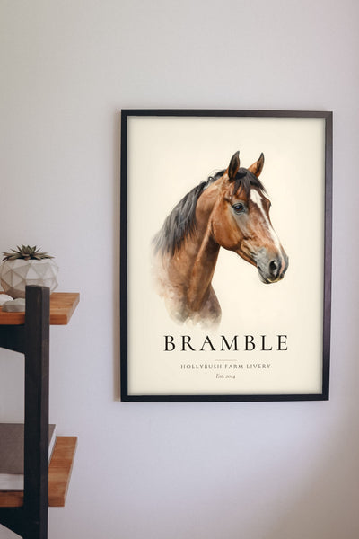 Personalised Horse Print - on the hallway wall