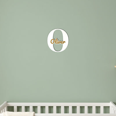 Personalised Initial Name Sign - shown at real size