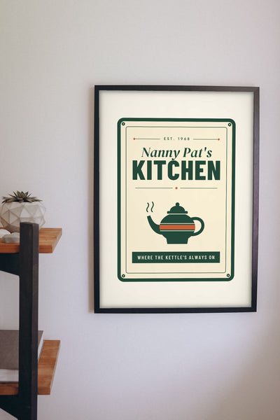 Personalised Nan's Kitchen Print - on the kitchen wall