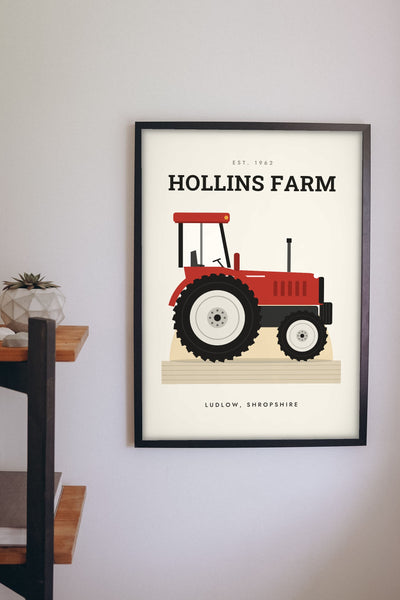 Personalised Tractor Print - on the farmhouse kitchen wall