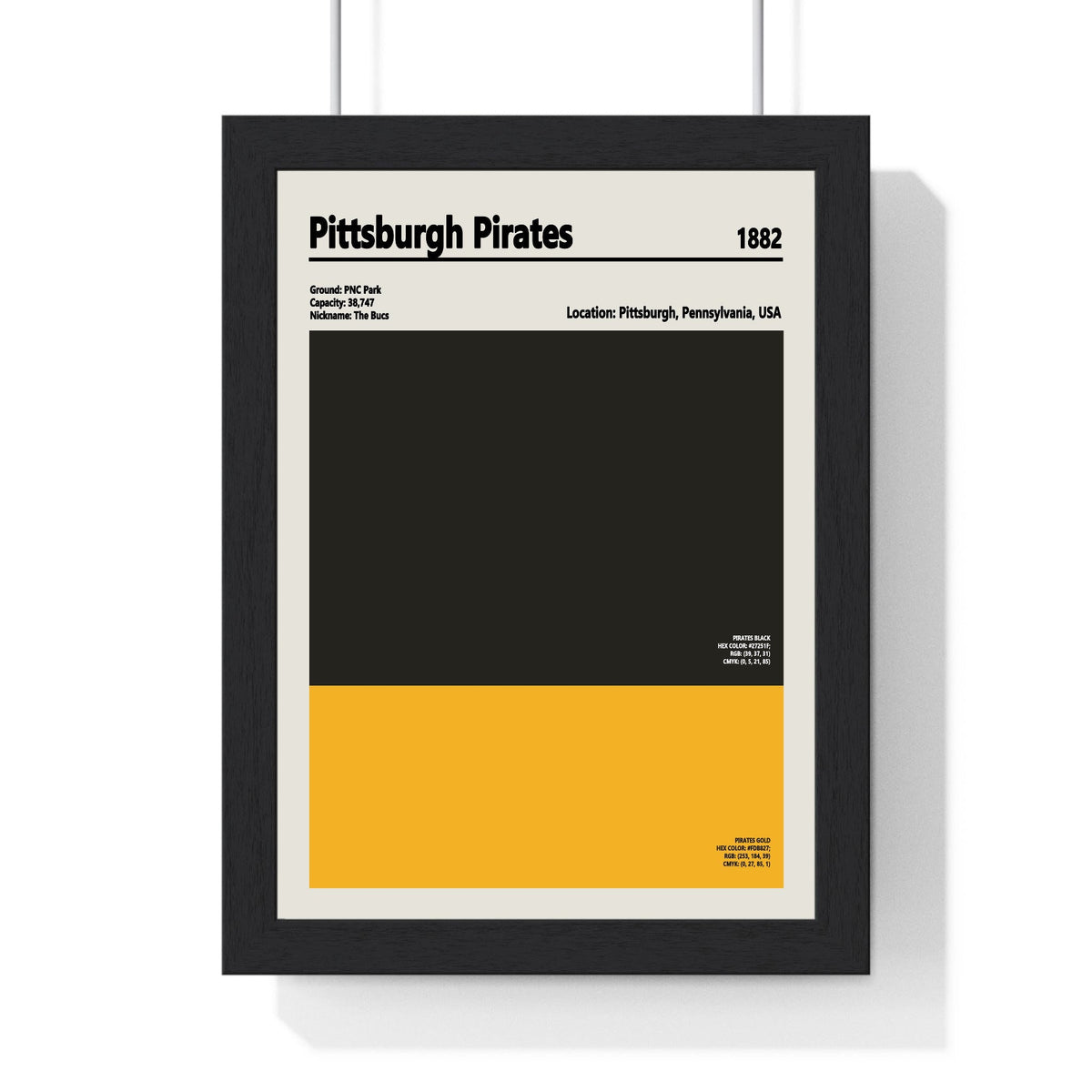 Pittsburgh Pirates MLB Colour Swatch Print