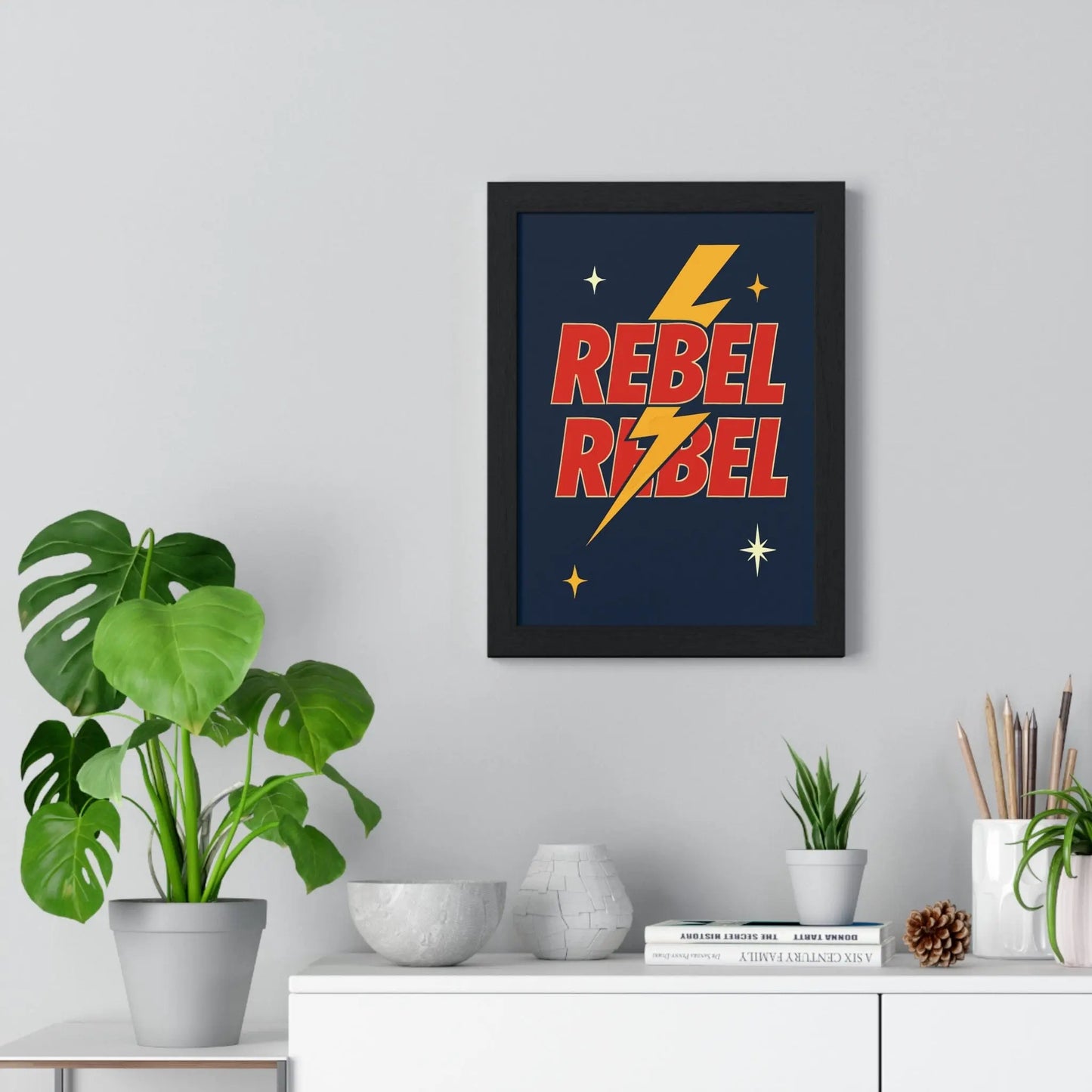 Album Cover Poster Rebel Rebel Inspired Poster – Bold Lightning Pop Art Music Wall Print Poster Kingz