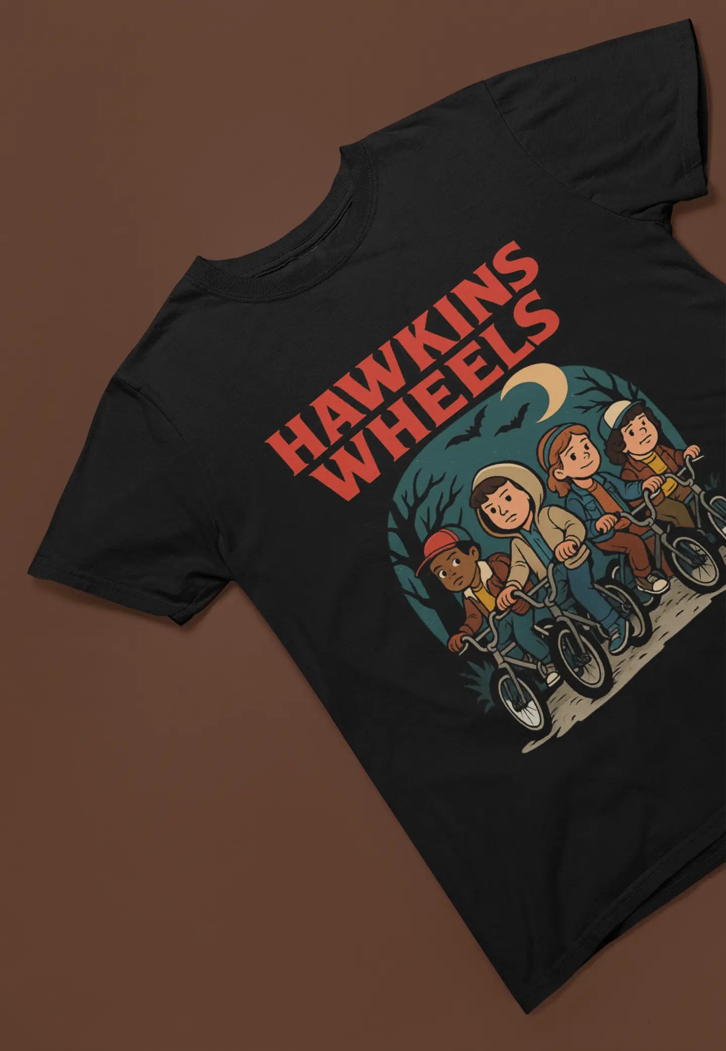 Clothing Hawkins Wheels T-Shirt – Stranger Things Inspired Parody Design Poster Kingz