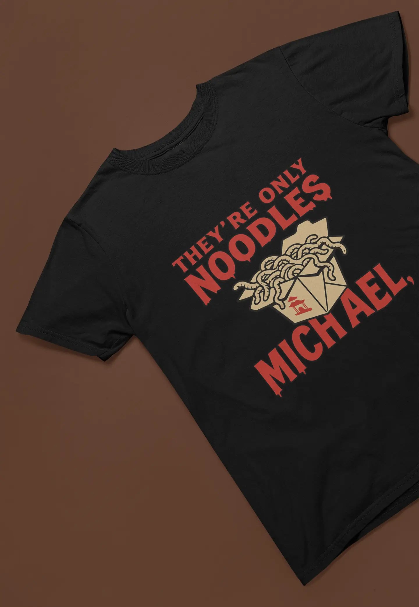 Clothing They’re Only Noodles Michael T-Shirt – Lost Boys Movie Parody Poster Kingz