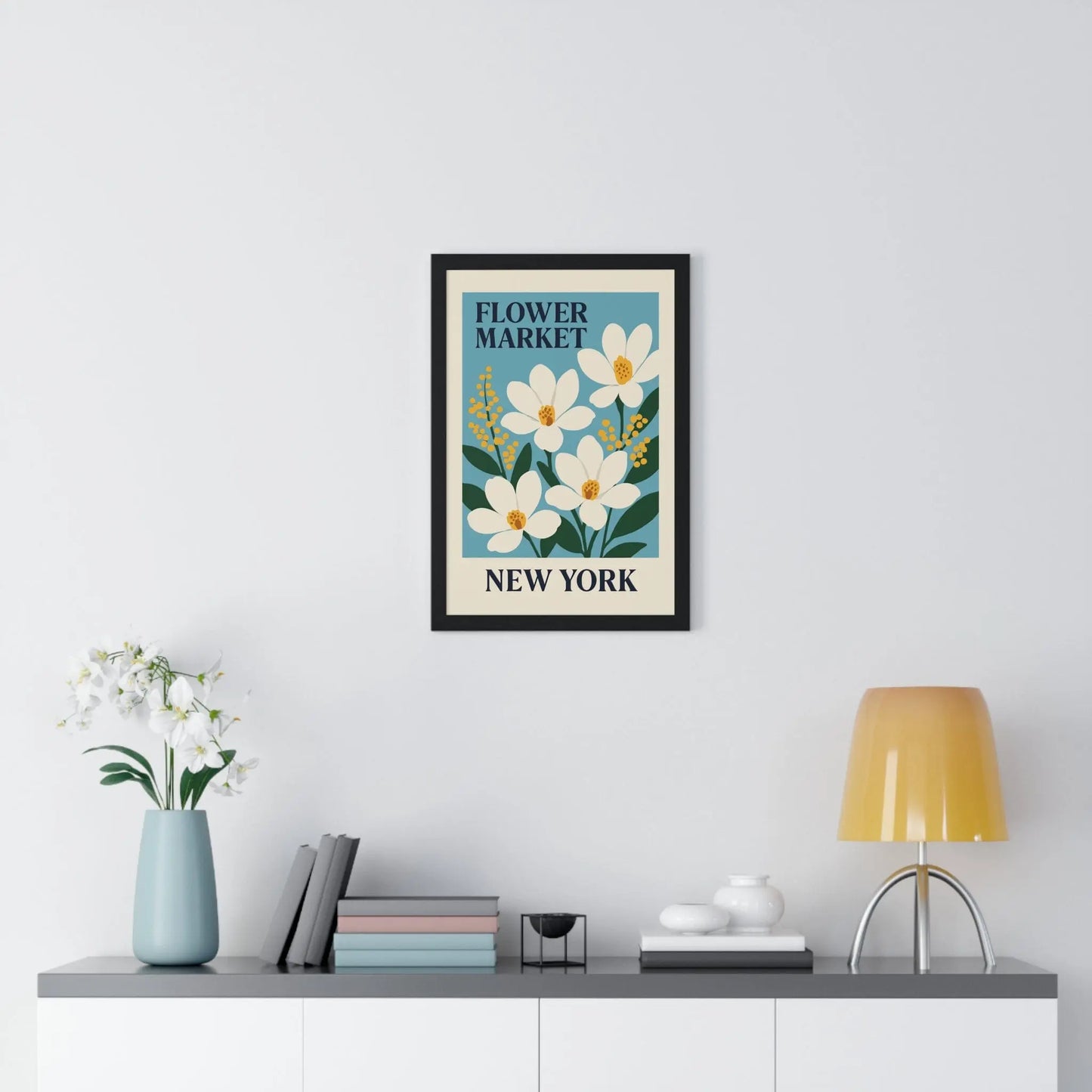 Flower Market Flower Market New York Poster | Vintage Botanical Wall Art Poster Kingz