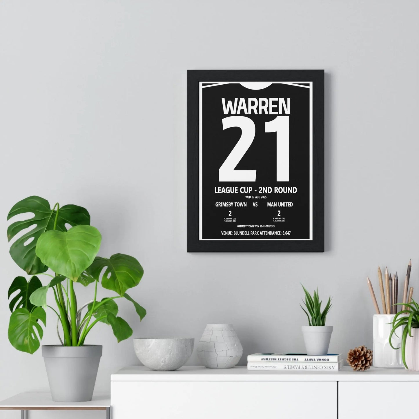 Soccer Poster Grimsby Town vs Manchester Poster | League Cup 2025 Print Poster Kingz