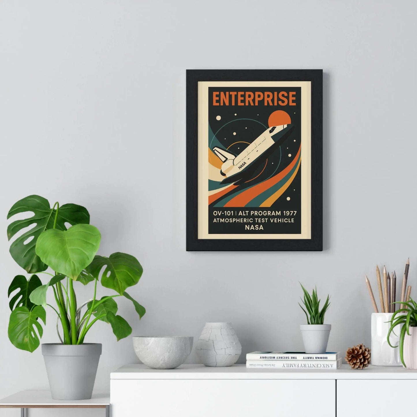 Space Enterprise NASA Shuttle Poster | Retro Space Art | OV-101 Print Poster Kingz