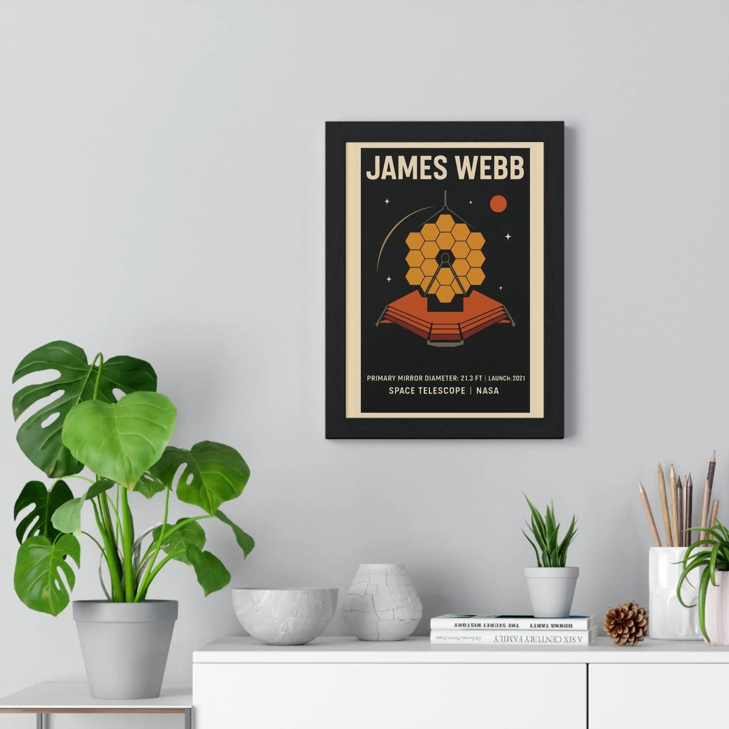 Space James Webb Telescope Poster | NASA Retro Space Print Poster Kingz