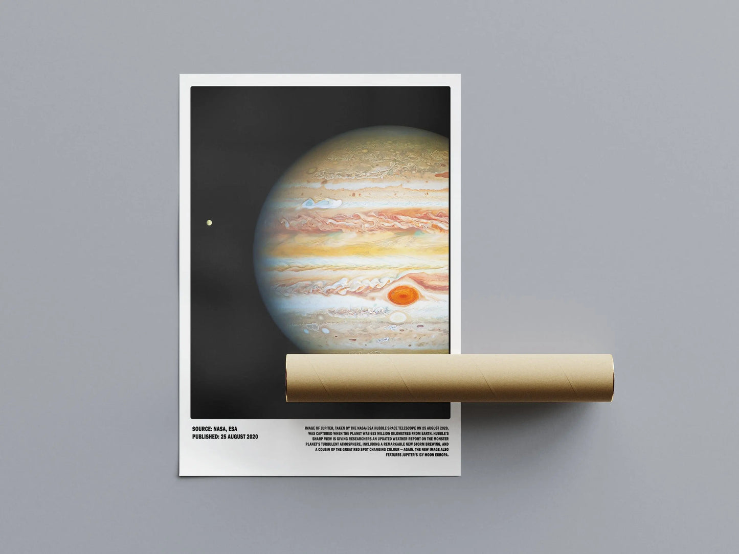 Space Jupiter Poster | NASA ESA Hubble Space Print | Great Red Spot Poster Kingz