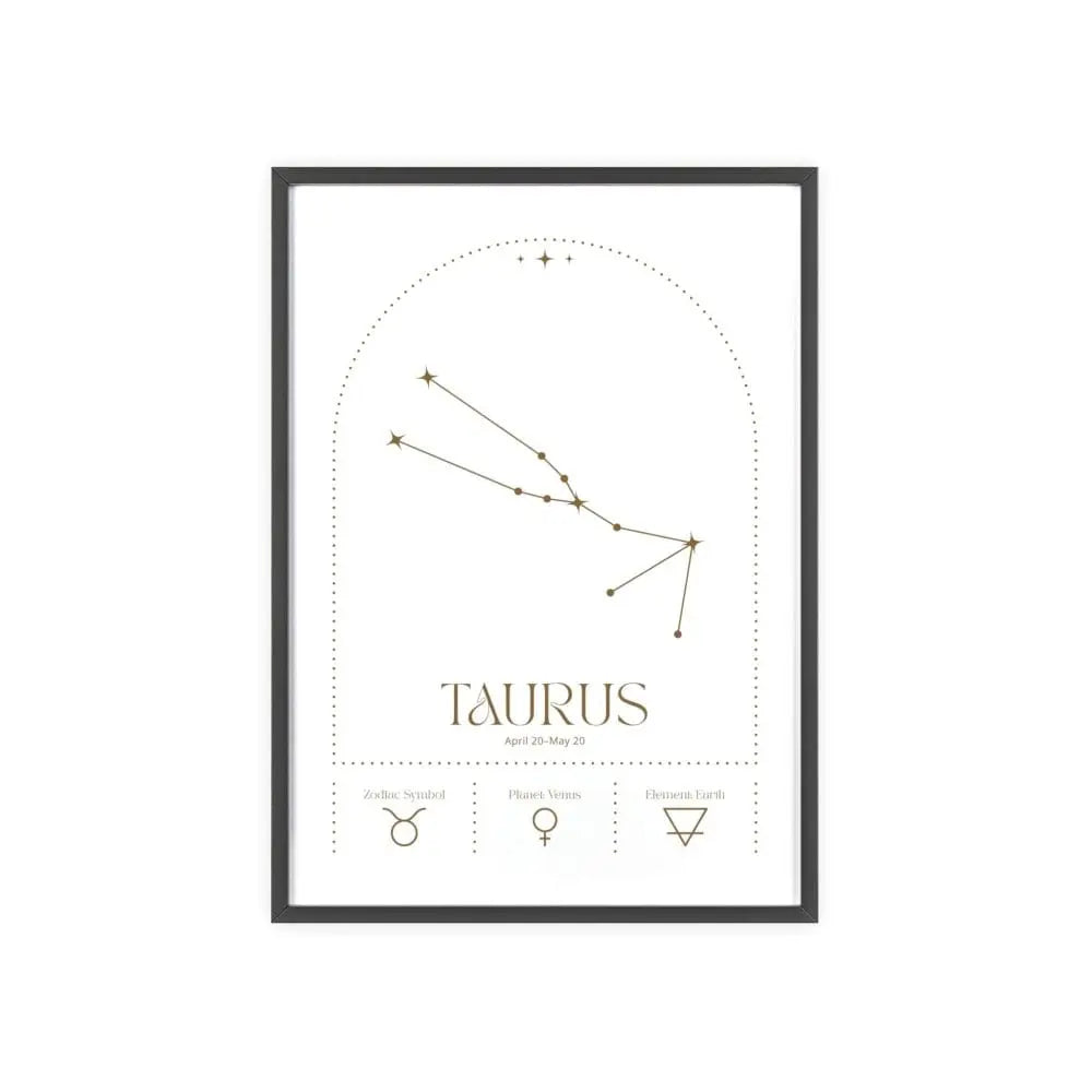 Zodiac Taurus Minimalist Astrology Chart Poster - Art Print Poster Kingz