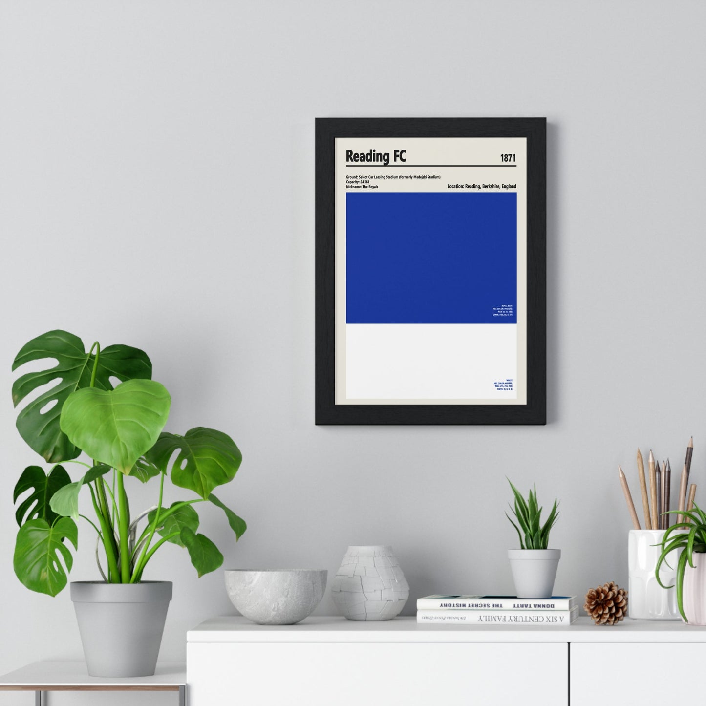 Framed Reading FC colour swatch print