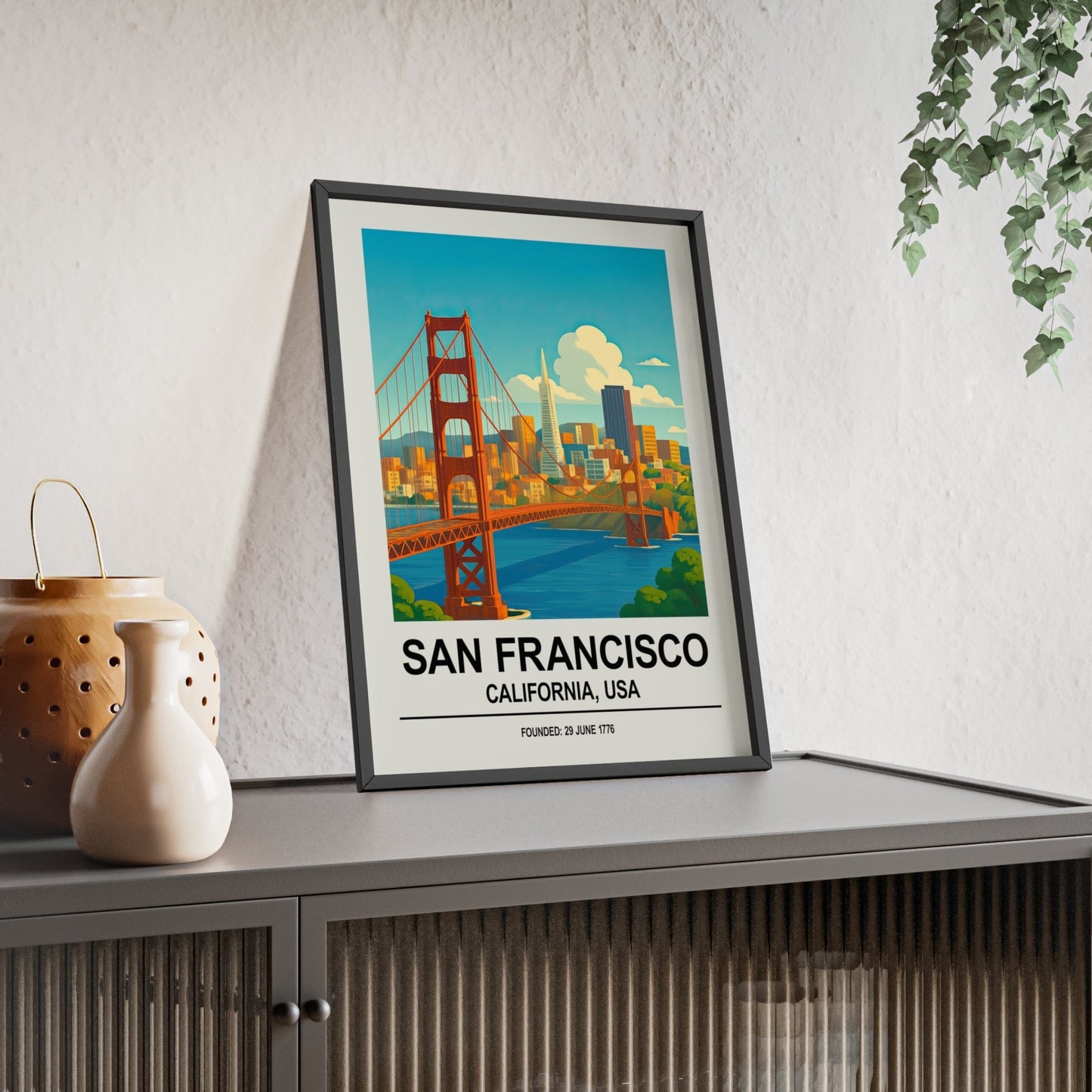 San Francisco Poster | Golden Gate Bridge California Wall Art - Poster Kingz - A5 (unframed) -