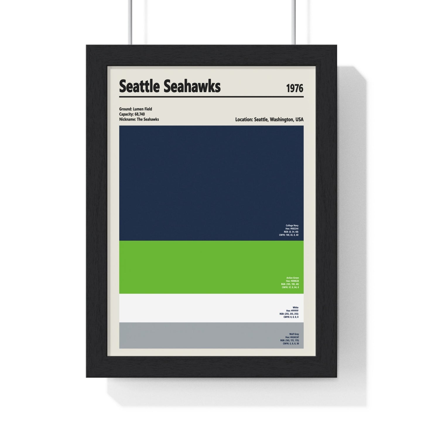 Seattle Seahawks Colour Swatch Print