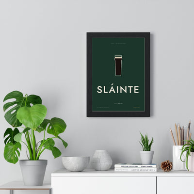 Sláinte Print framed on a living room wall