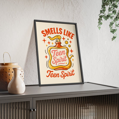 Black t-shirt with Smells Like Teen Spirit Poster Nirvana Inspired Wall Art