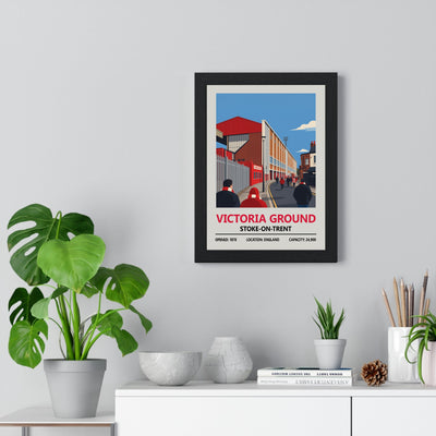 Stoke City Victoria Ground Stadium Print framed on a living room wall
