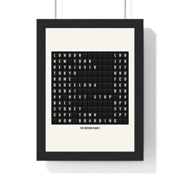 Personalised airport destination board split flap travel poster main product image