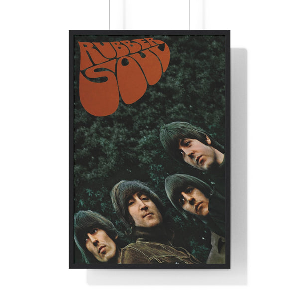 The Beatles Rubber Soul album artwork maxi poster featuring distorted band photograph on green background