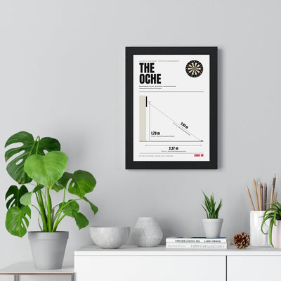 The Oche Darts print framed on a living room wall