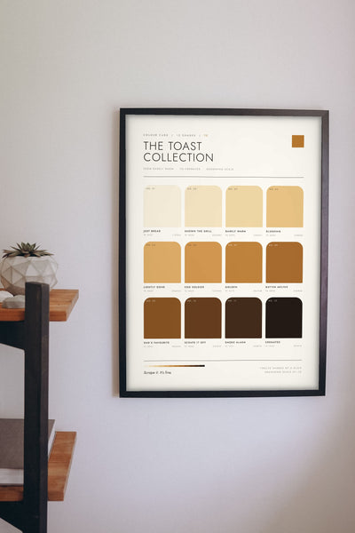 Toast Colour Chart framed on a wall