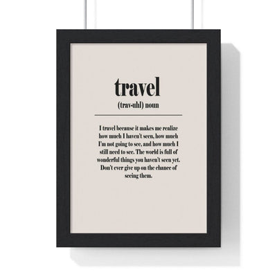 Framed Travel Definition travel poster