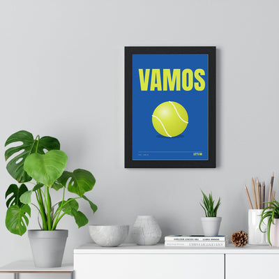 Vamos Padel print framed on a living room wall