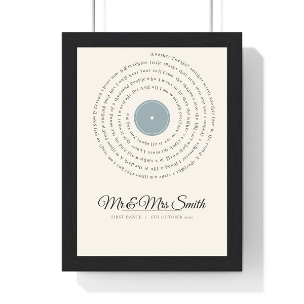 First dance personalised vinyl song lyrics print main product image