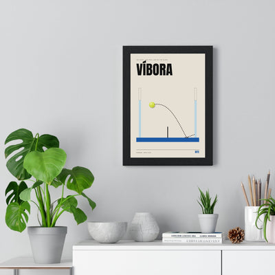 Víbora Padel print framed on a living room wall