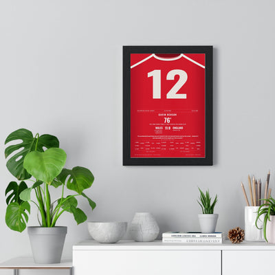 Wales v England Six Nations 2005 Poster - Gavin Henson 12 Winning Penalty Grand Slam Print framed on a living room wall