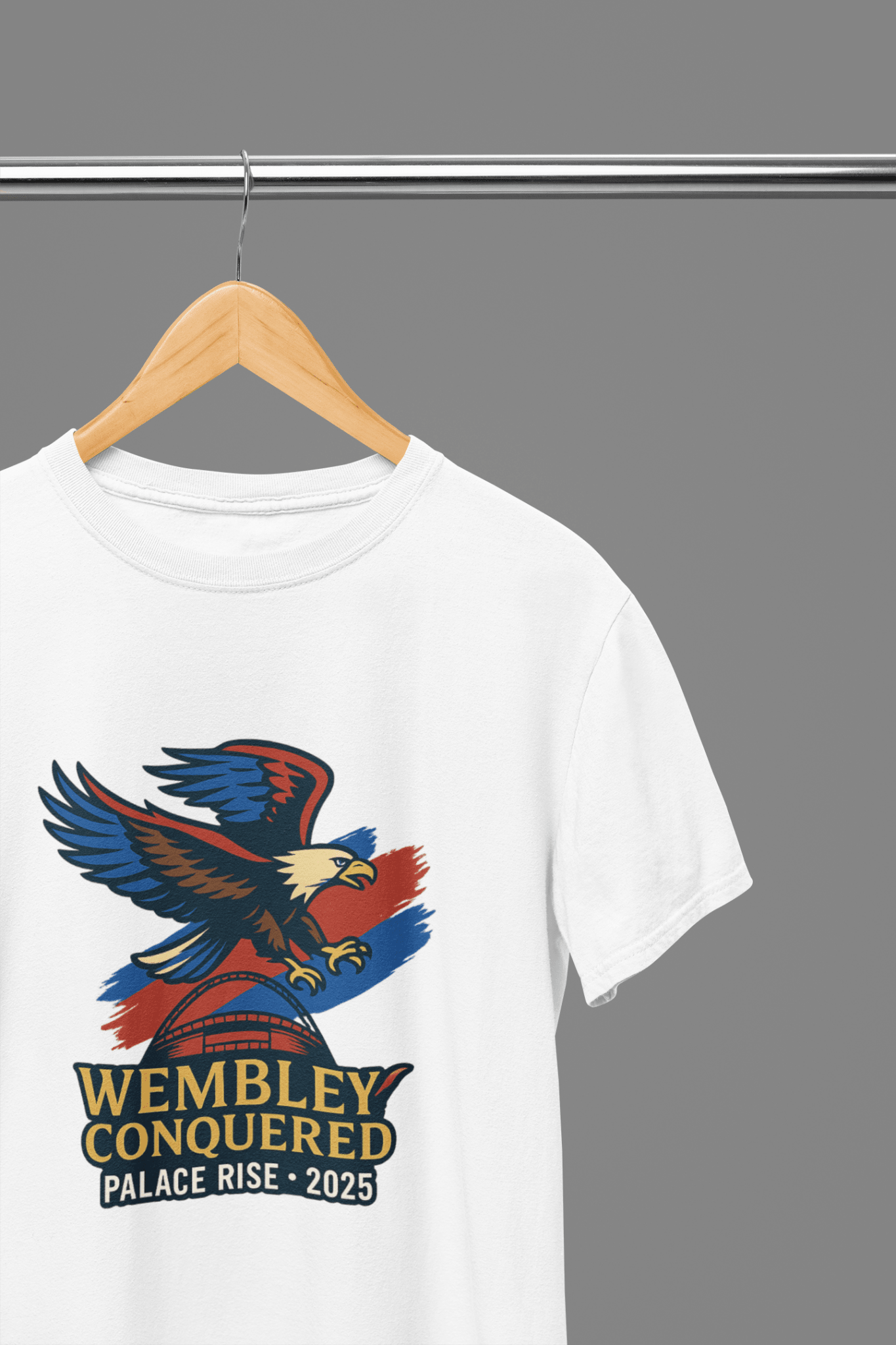 Beige t-shirt with Wembley Conquered - Palace Rise 2025 or Sweatshirt - FA Cup Tribute
