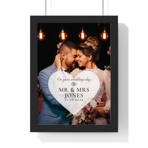 Personalised Wedding Day Photo Print - framed print