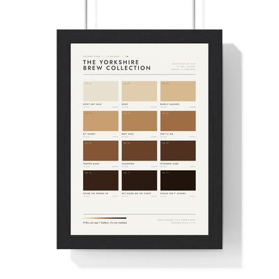 Yorkshire brew colour chart tea strength print, framed