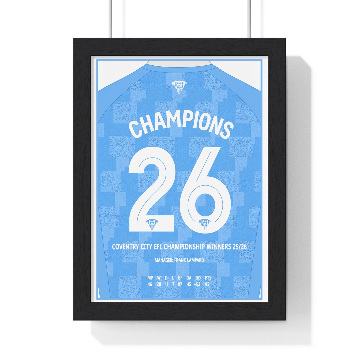 Coventry City EFL Championship Winners 2026 Champions 26 framed poster