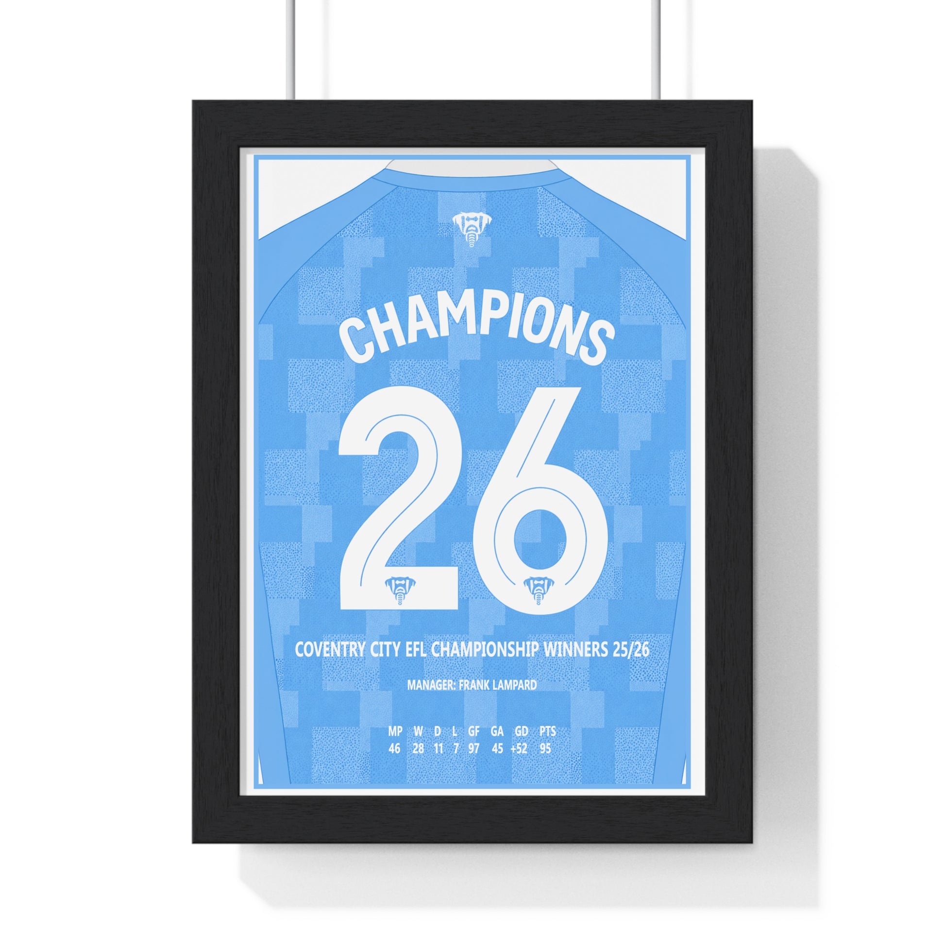 Coventry City EFL Championship Winners 2026 Champions 26 framed poster