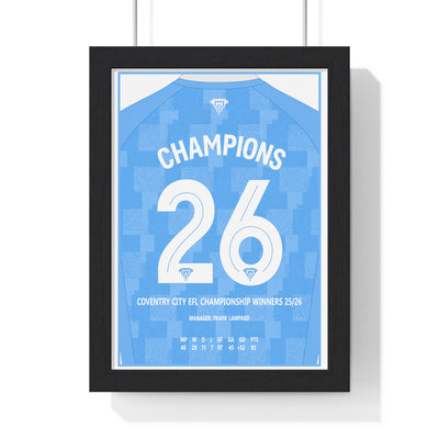 Coventry City EFL Championship Winners 2026 Champions 26 framed poster