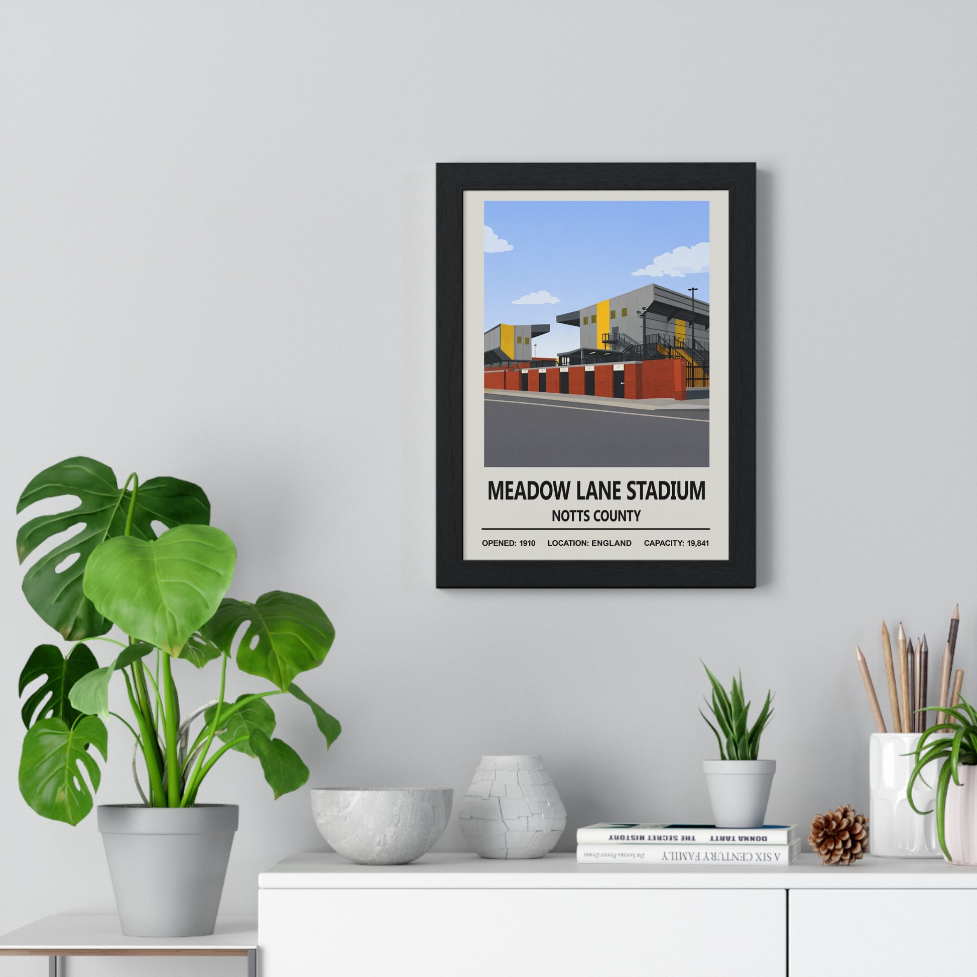 Illustrated Meadow Lane stadium wall art