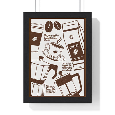 Framed Coffee Wall Art Print Vintage Coffee poster