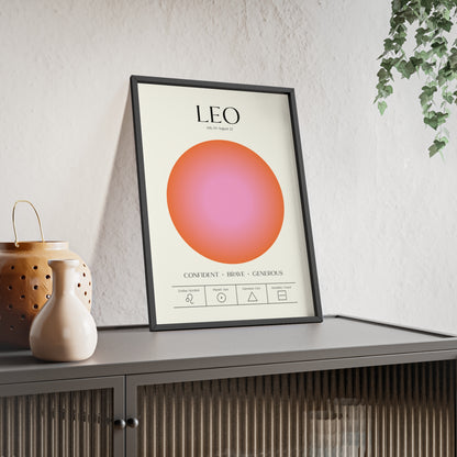 Leo Astrology Chart Poster - Colour Art Print