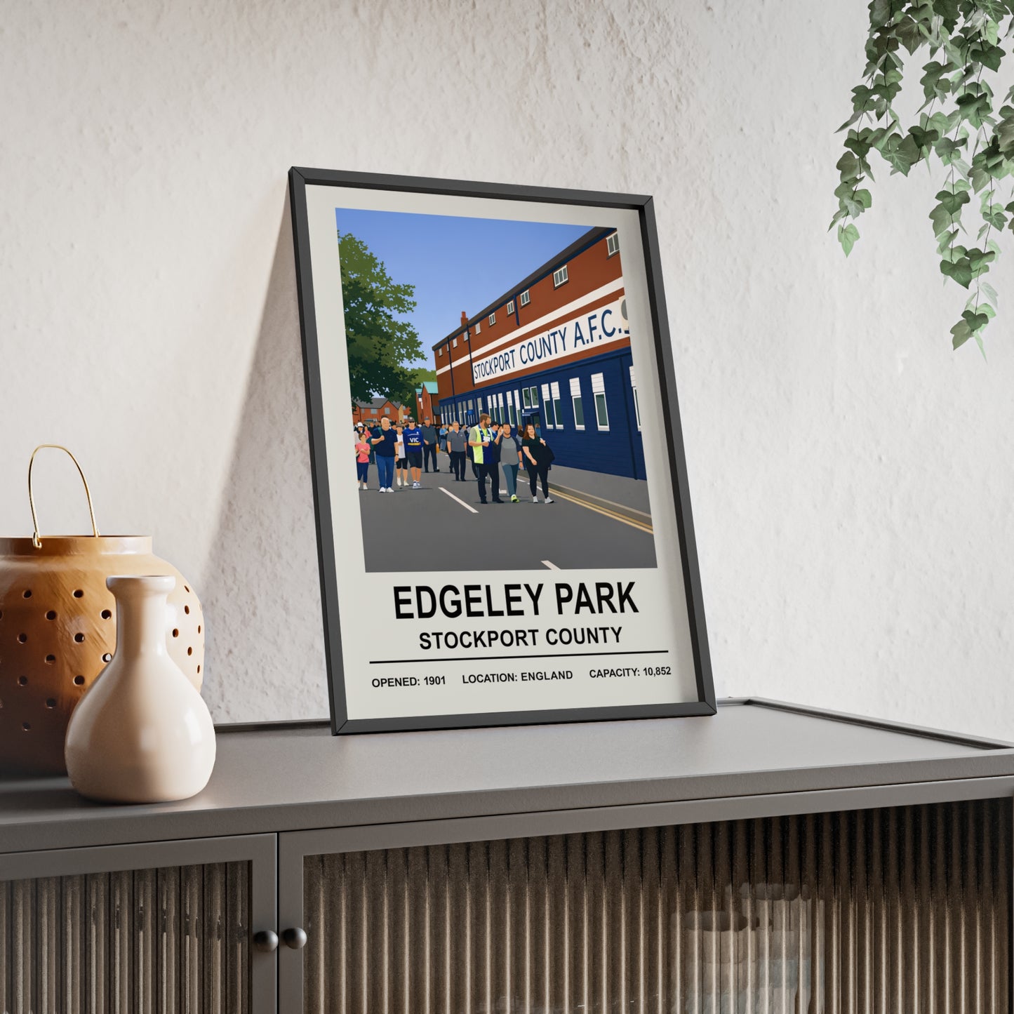 Stockport County Edgeley Park illustrated wall art