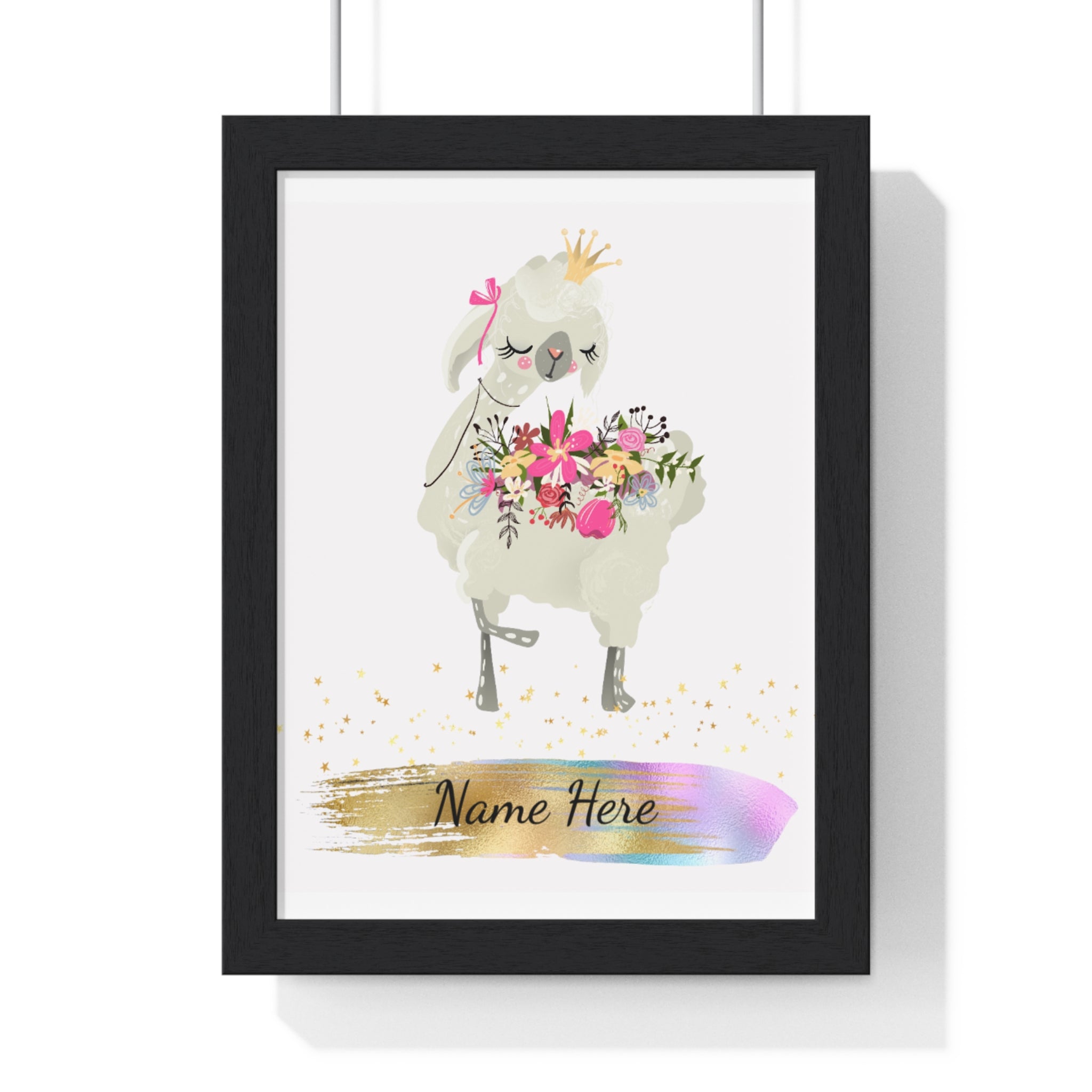 Llama Personalised Print Wall Art, Customizable Frame/Unframed Poster