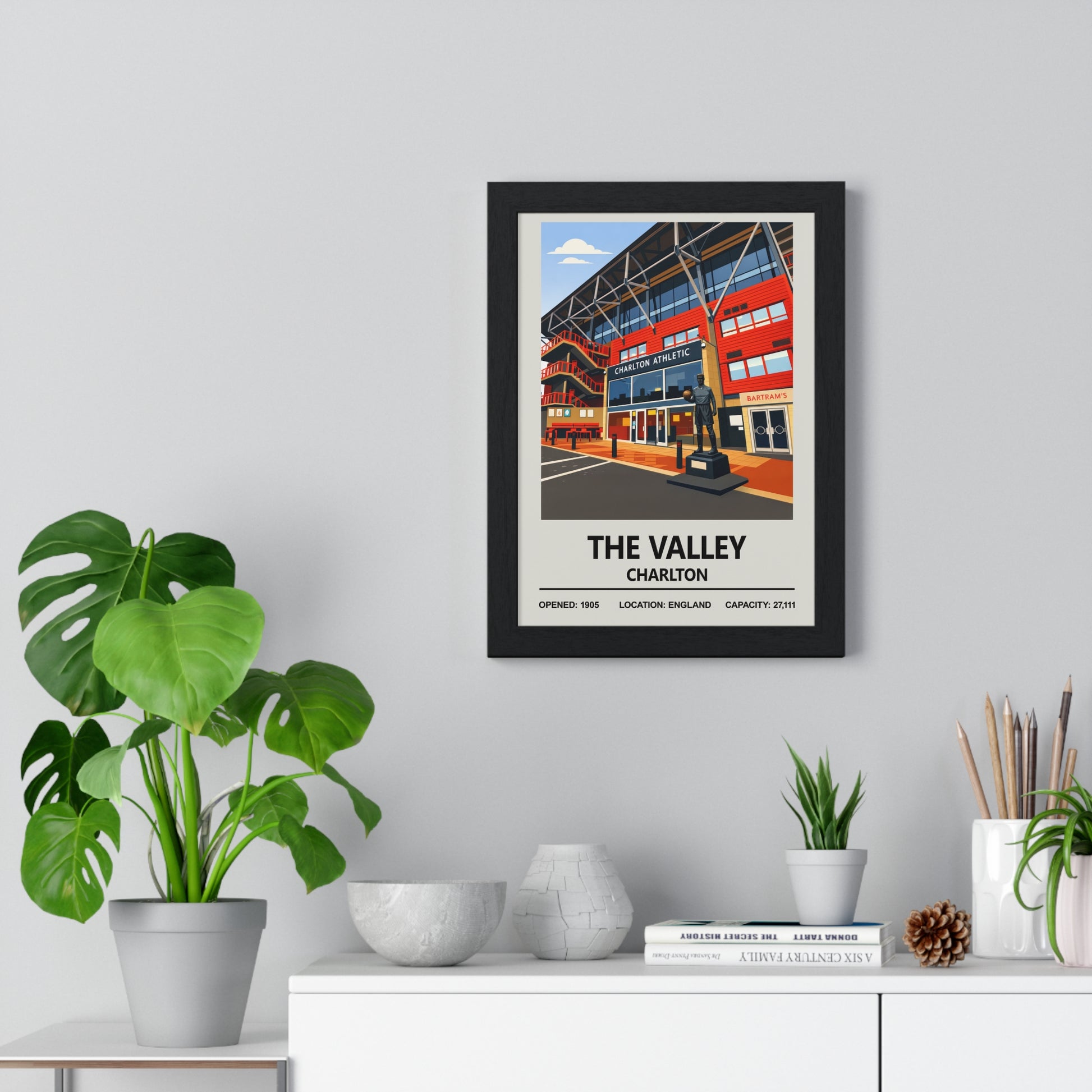 Illustrated The Valley stadium print gift for Charlton fans