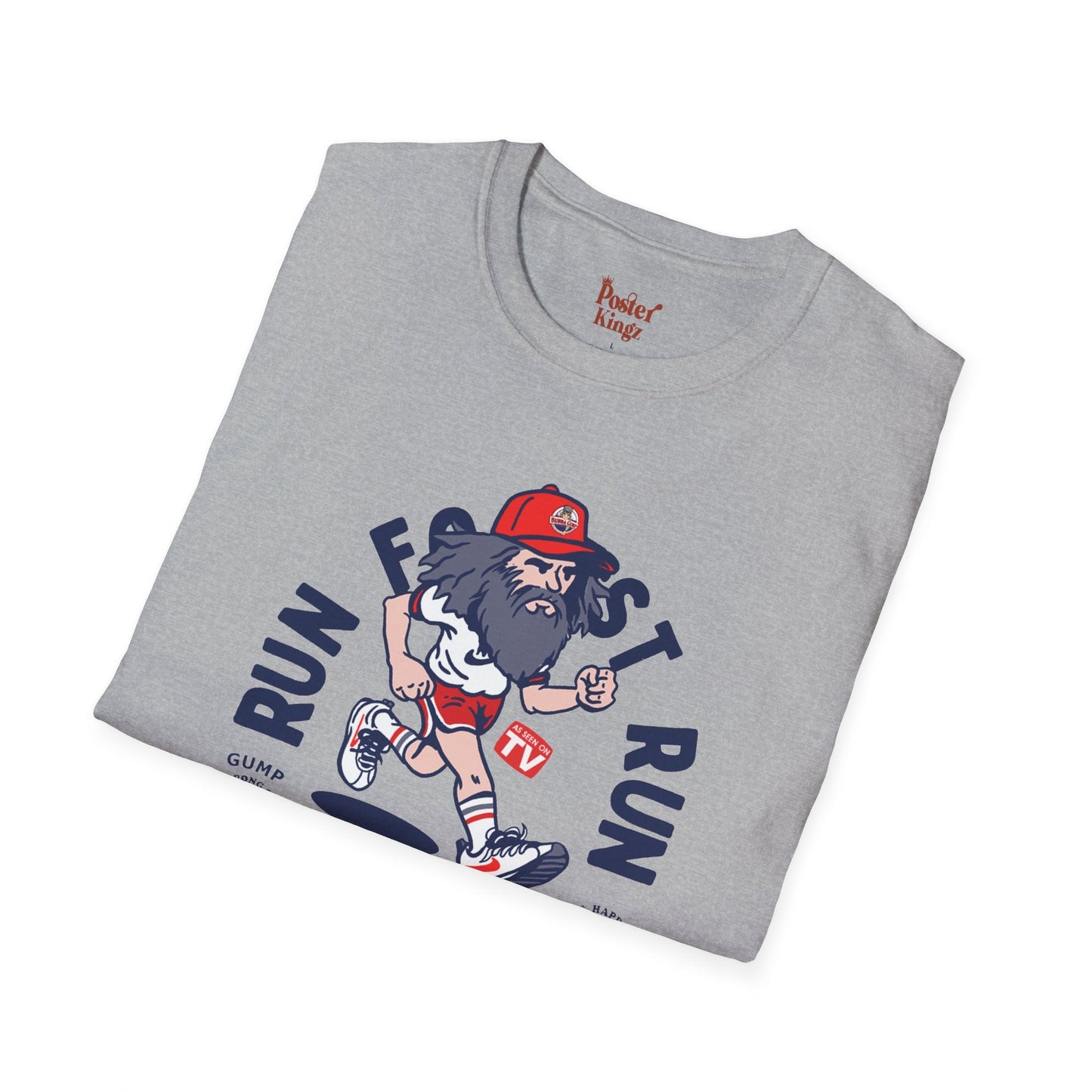 Grey t-shirt with Forrest Gump Running Club Movie Parody